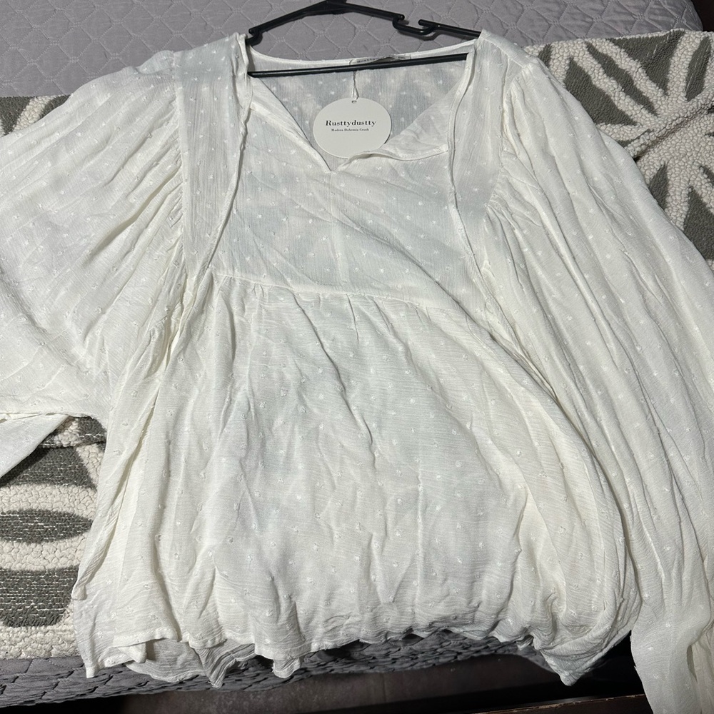 White Flowy Blouse
